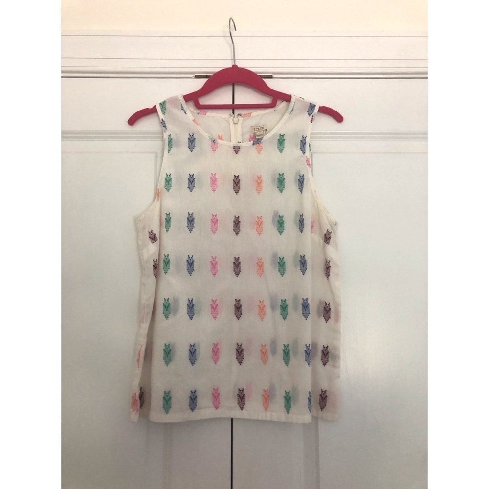 J. Crew Arrow Tank Top White/Multicolor